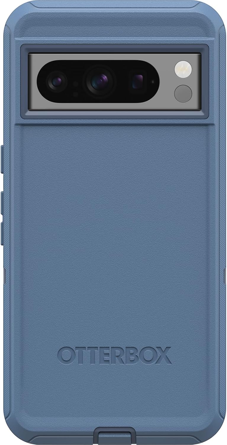OtterBox Funda para Google Pixel 8 Pro Defender Series, color azul bebé, resistente y duradera, con protección de puerto, incluye soporte de clip