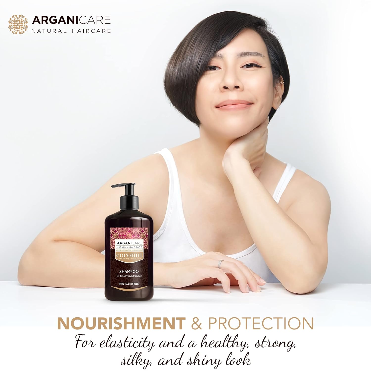 arganicare Hidratante Coco Champú con certificado Argán y Aceites de coco para Dull, muy seco y Frizzy 13,5Cabello FL oz