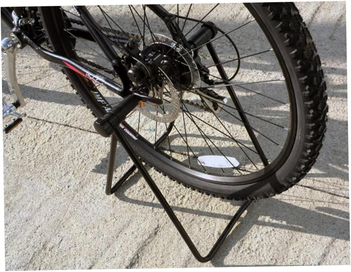 Kisangel Soporte de bicicleta de piso plegable para bicicleta vertical, soporte triangular para bicicleta de carretera, soporte para reparación de