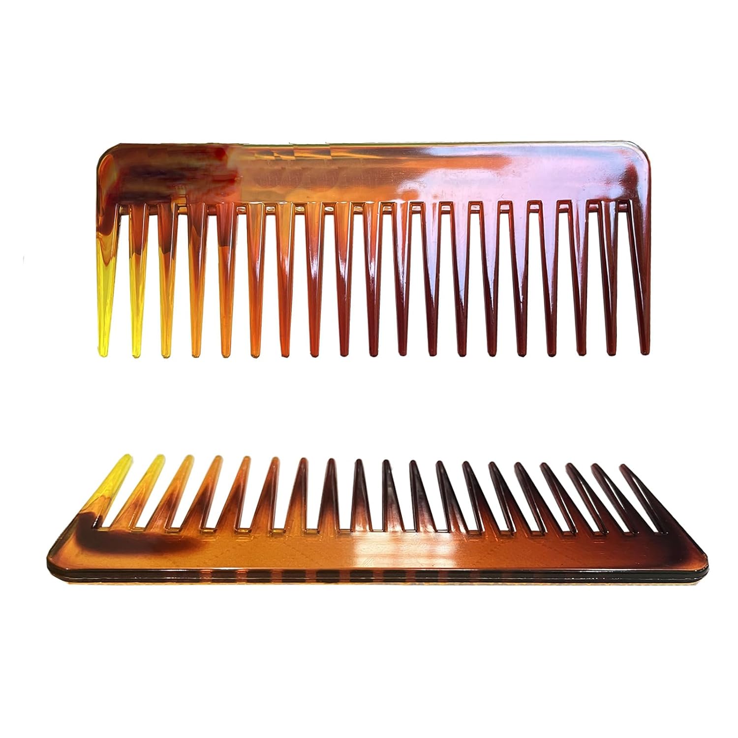 2 peines de dientes anchos, peine desenredante de cabello grande de 6.3 pulgadas, peine de ducha para cabello rizado, cabello húmedo y seco, sin