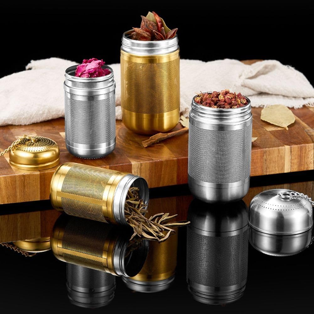 1 colador de té, infusor de té de acero inoxidable, hojas de té, condimentos de especias, tetera, filtro de café de malla fina (S, plateado)