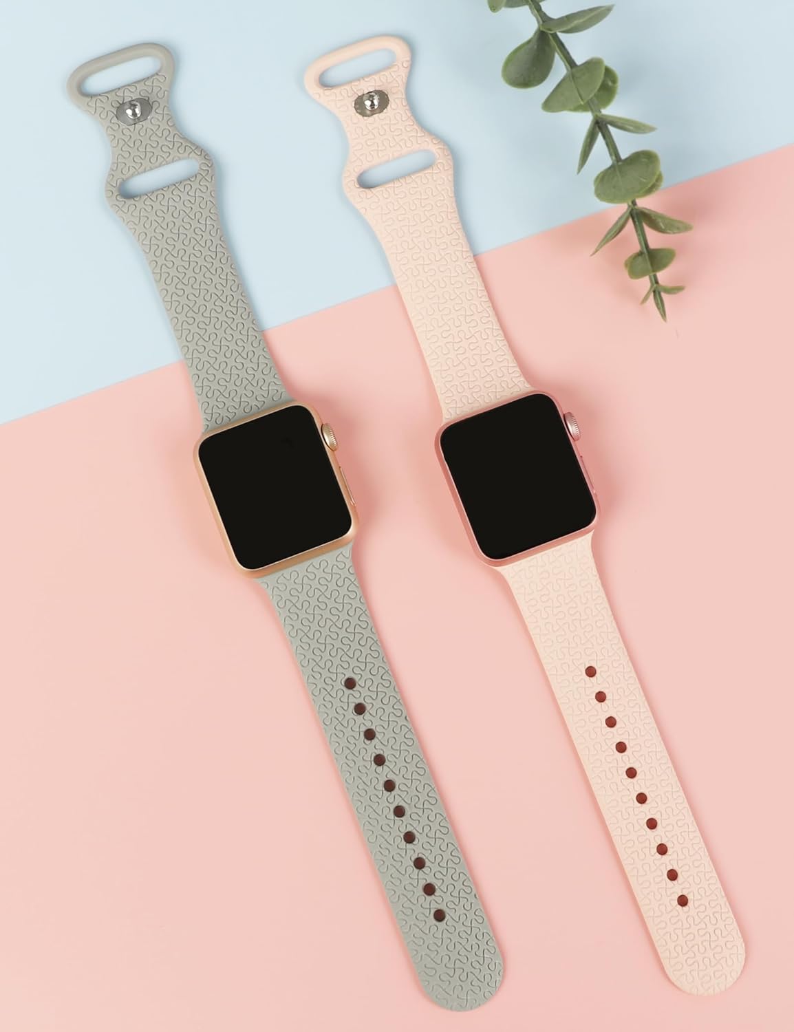 Paquete de 2 correas de repuesto con diseño de rompecabezas grabadas divertidas compatibles con Apple Watch Band de 1.496 in 1.575 in 1.614 in 1.654