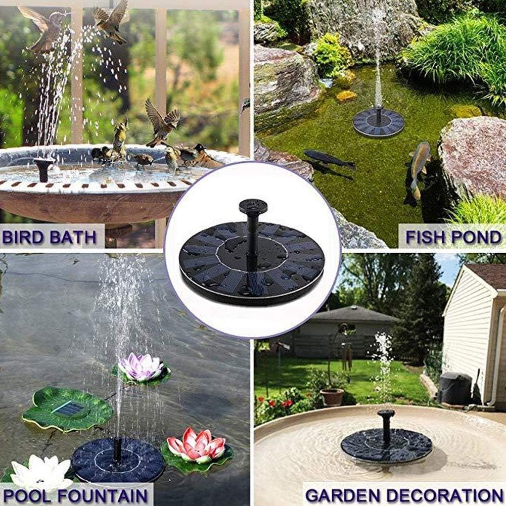 Fydun Bomba de fuente solar al aire libre de 7 V para jardines Birdpo pequeñas piscinas decoración 7V al aire libre alimentado por energía solar