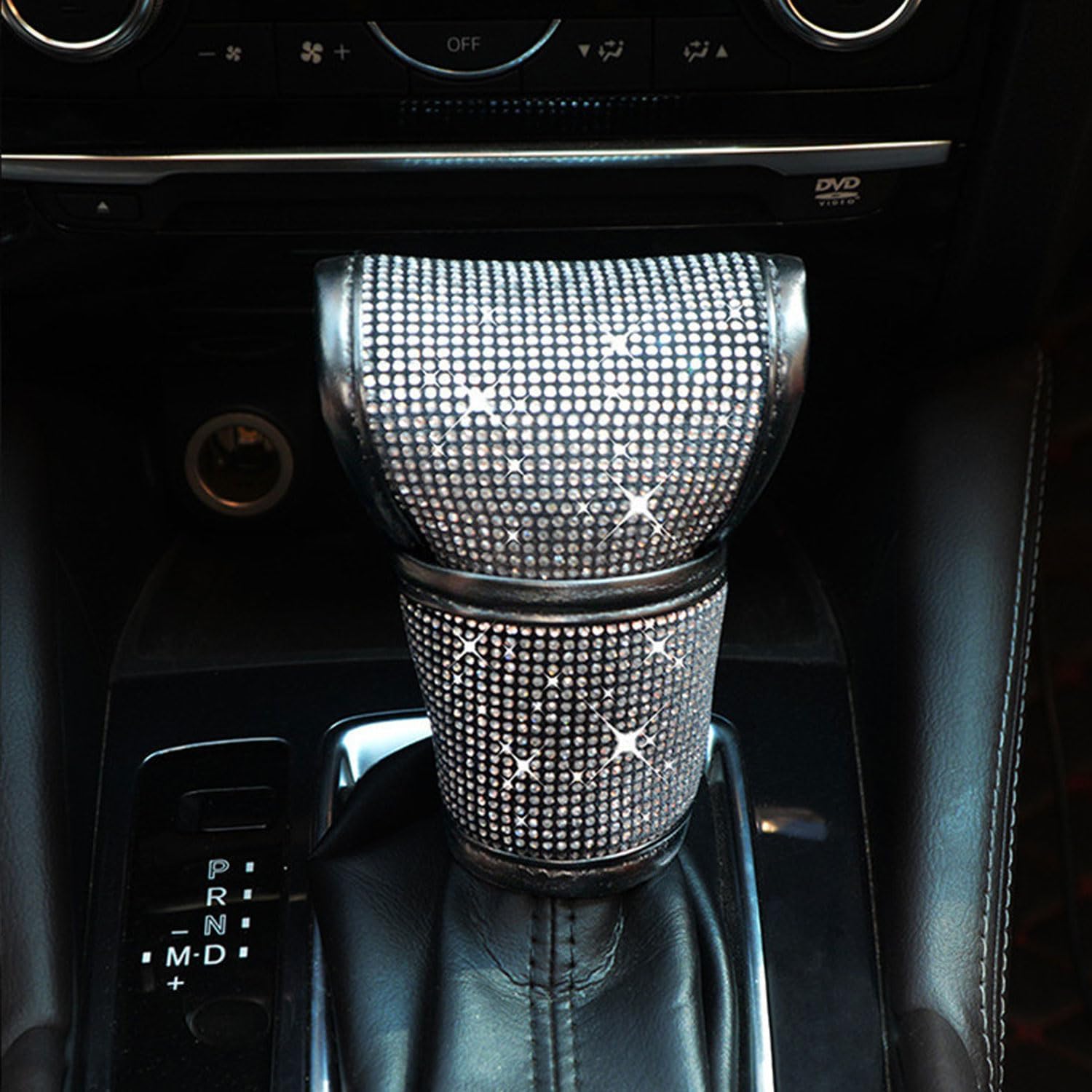 Bling Bling – Funda para pomo de palanca de cambios automática, con diamantes de imitación brillantes de cristal, protector de palanca de cambios de