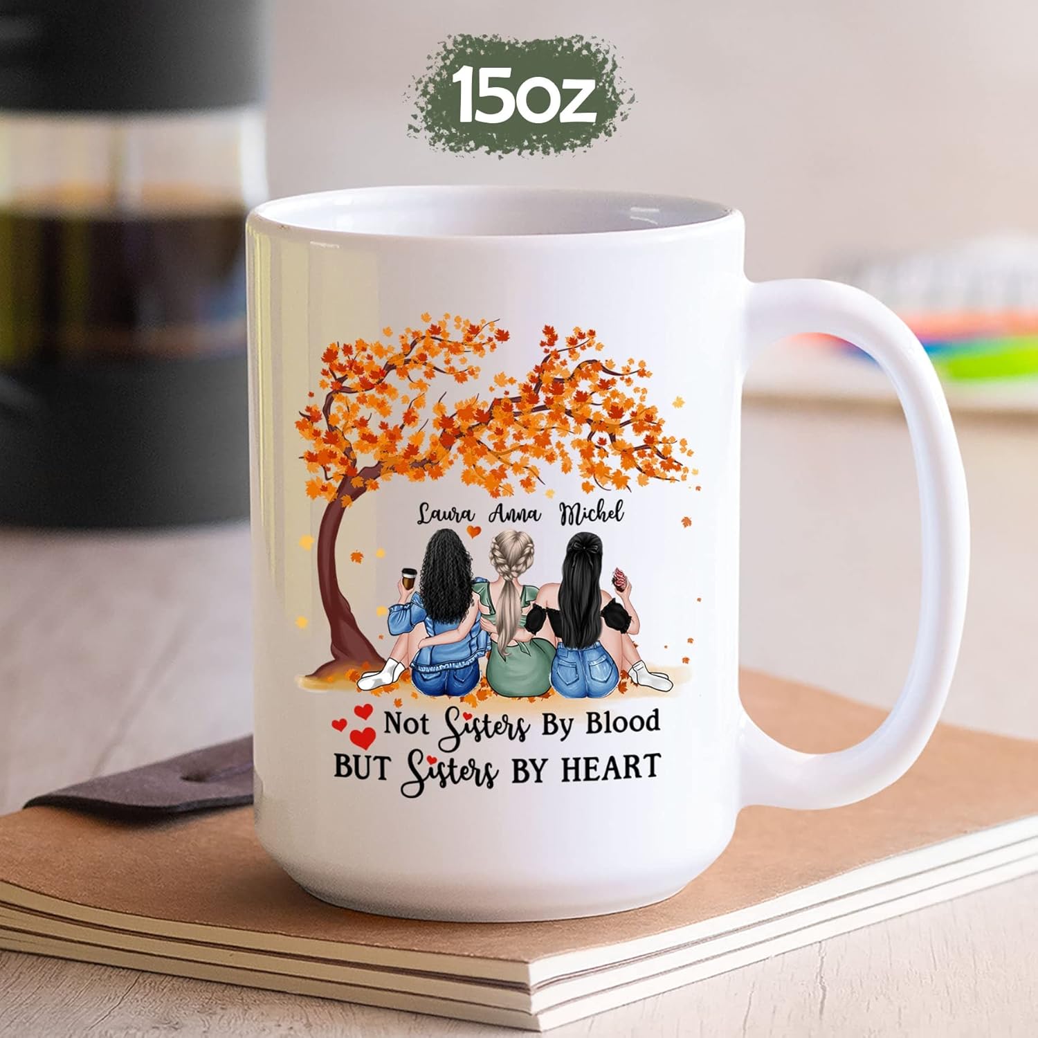 Taza de café personalizada para regalo de mejor amiga para mujeres con nombres, taza de café de amistad personalizada para mejores amigas, mejores