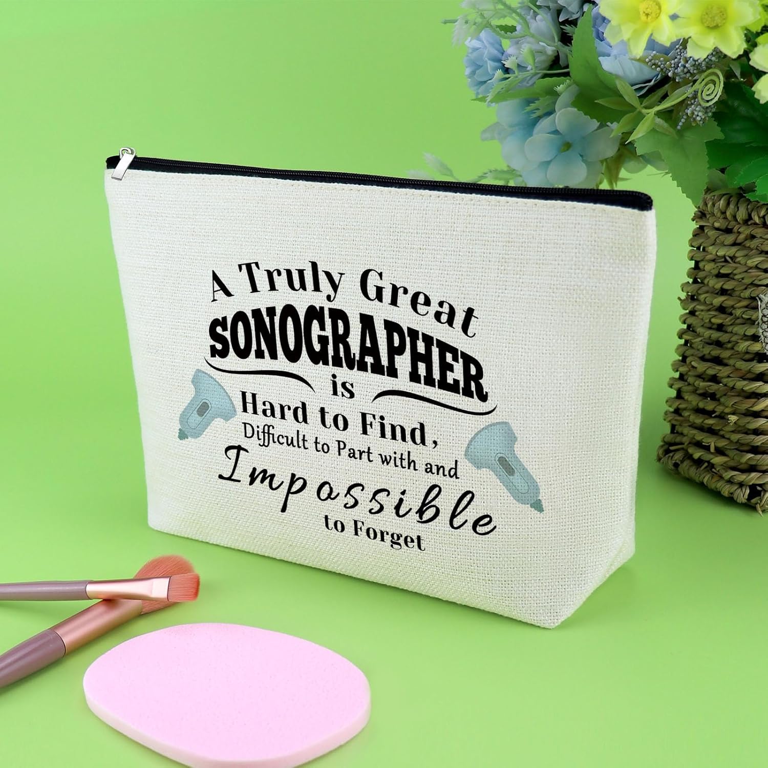 Sonographer – Regalo de agradecimiento para mujer, bolsa de maquillaje, ultrasonido, regalo para técnico, radiólogo, médico, bolsa de cosméticos,