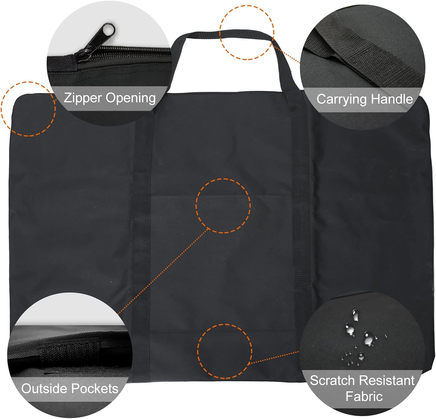 Cupohus Bolsa de arte impermeable de 25 x 37 pulgadas para obras de arte de 24 x 36 pulgadas con bolsillos exteriores y asa, bolsa de almacenamiento