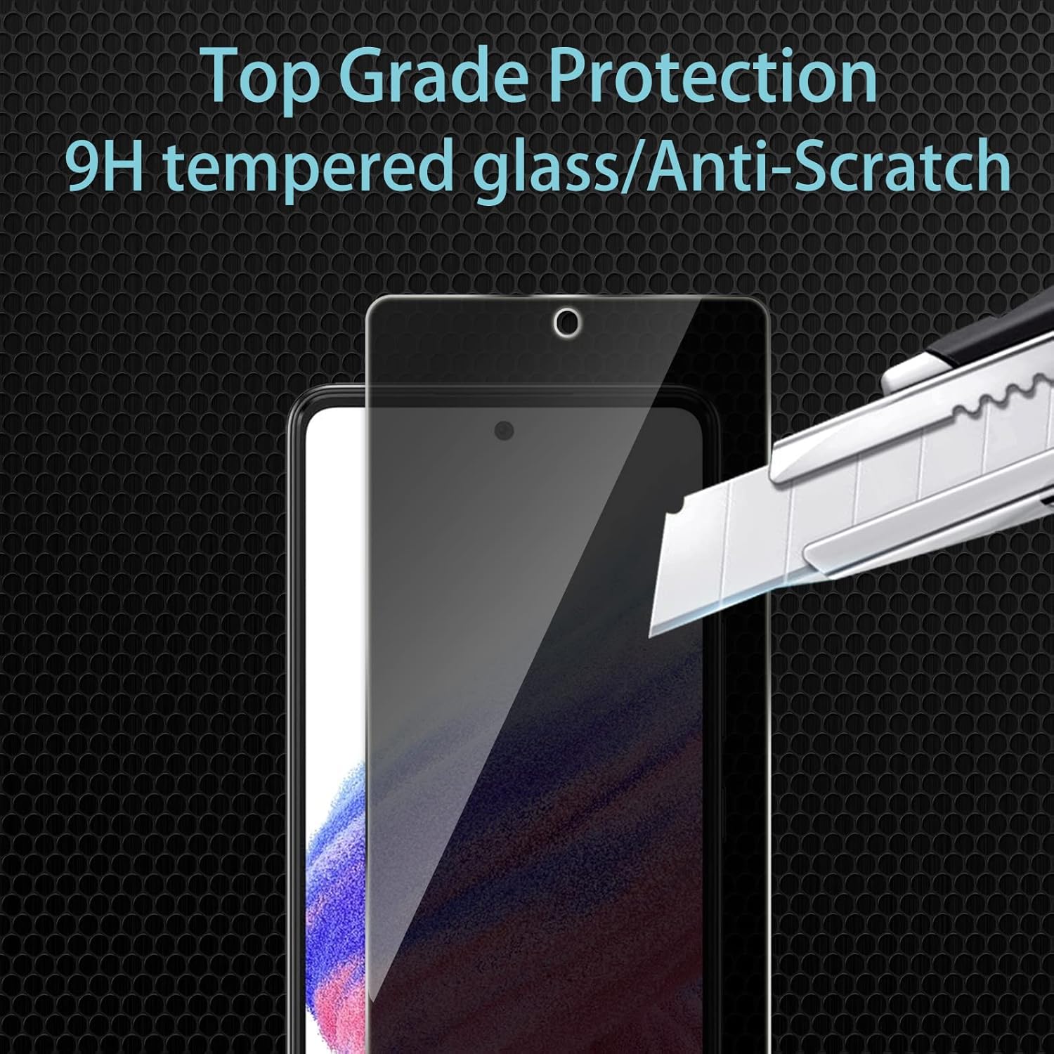 CHRINECY Paquete de 4 protectores de pantalla de privacidad compatibles con Samsung Galaxy A53 con 2 protectores de lente de cámara, dureza 9H,