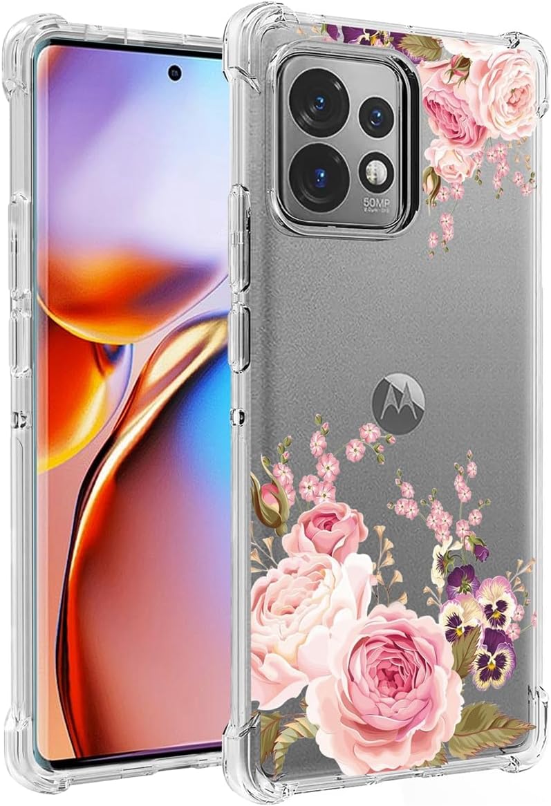 Ueokeird Funda de teléfono para Motorola Edge Plus 2023Moto X40Moto X40 Pro XT2301-5, funda protectora delgada a prueba de golpes con patrón floral