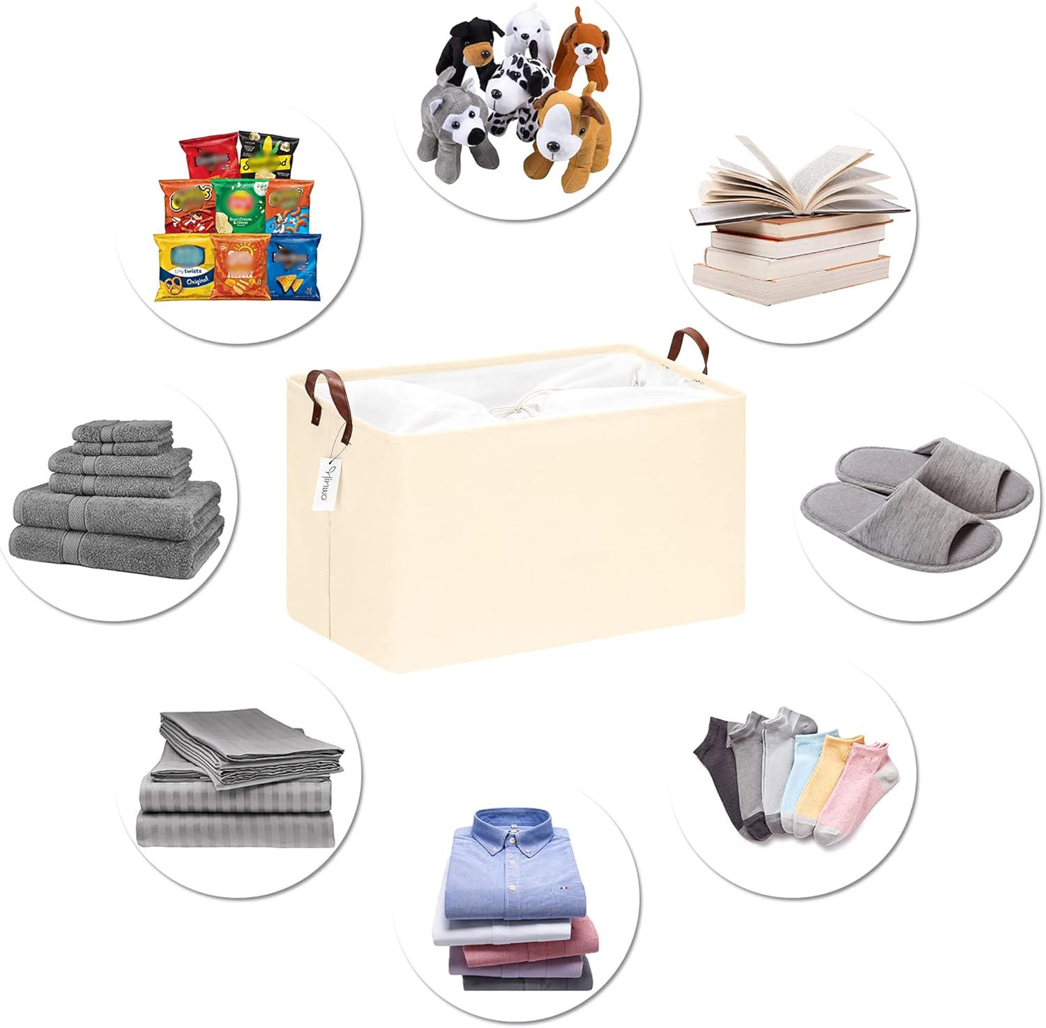 Hinwo Contenedores de almacenamiento extra grandes de 70 L, paquete de 6 organizadores y almacenamiento de ropa plegables con asas, contenedores