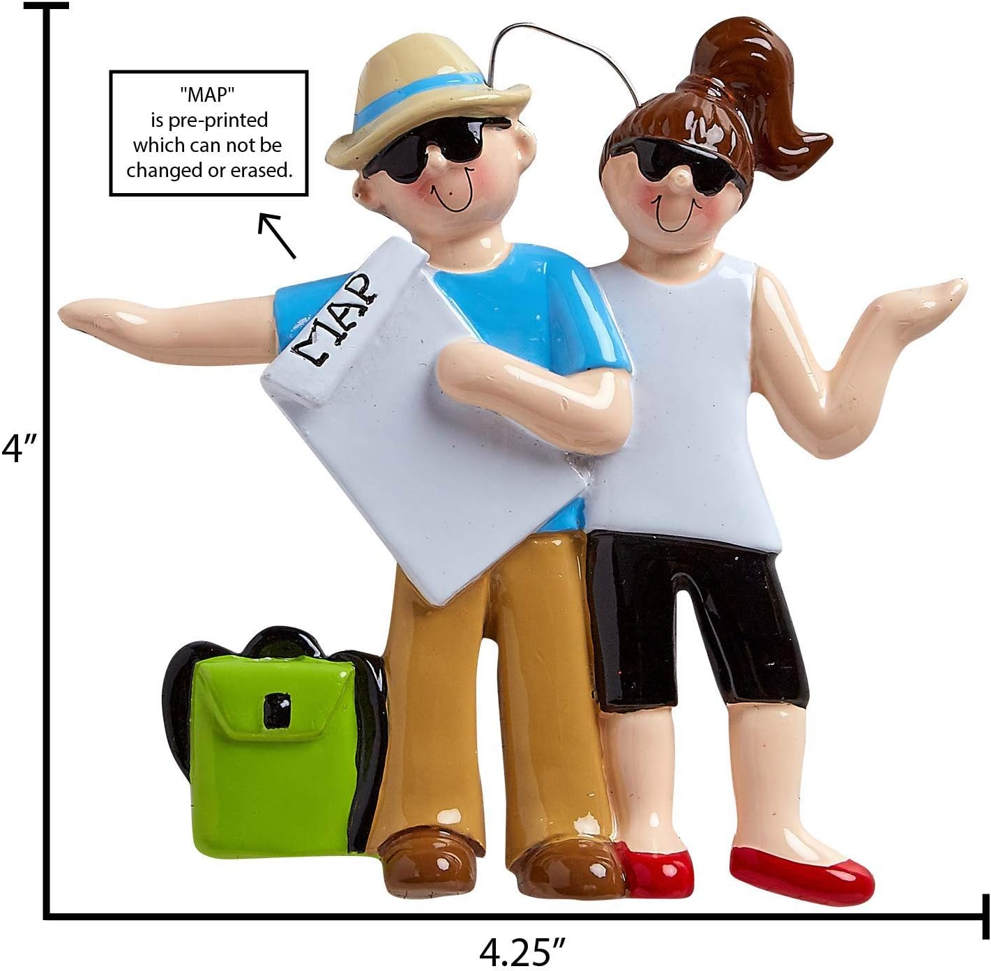 Adornos de Navidad personalizados para parejas, adorno de parejas 2023, adornos de pareja de viajeros para árboles de Navidad, adornos de Navidad