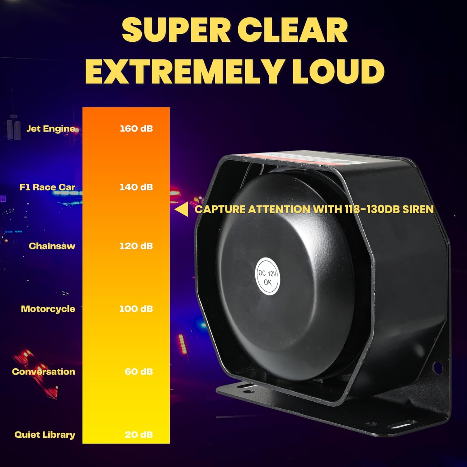Sistema PA de 200 W con micrófono de mano para camión auto, 9 tonos 120-130dB altavoz de sirena de policía, sistema de advertencia de 12 V con 2
