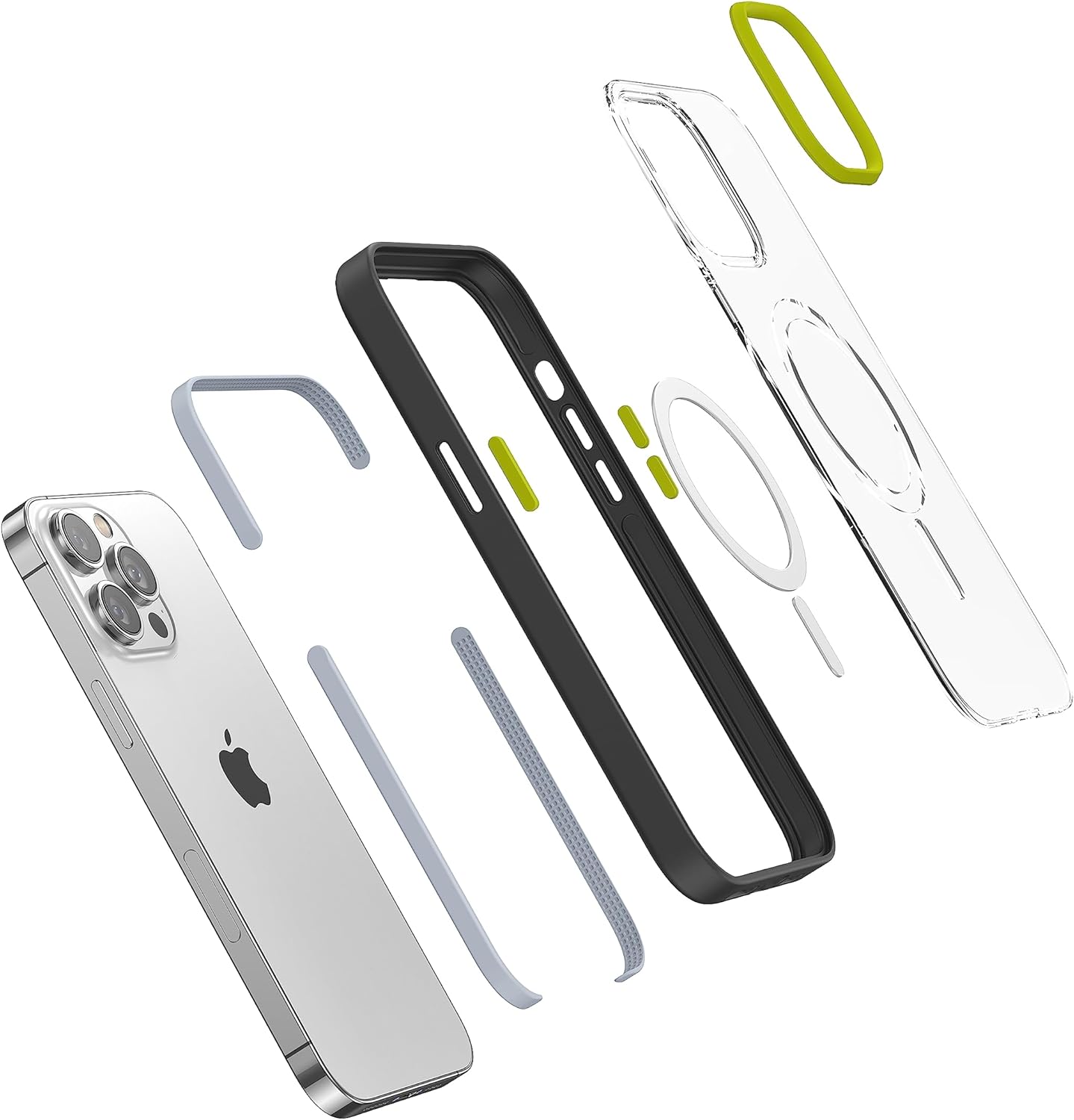 FLOLAB Funda para iPhone 14 Pro Max Surtect Tri-Fusion, diseño delgado ultra protector, prueba de caídas de grado militar, compatible con MagSafe,