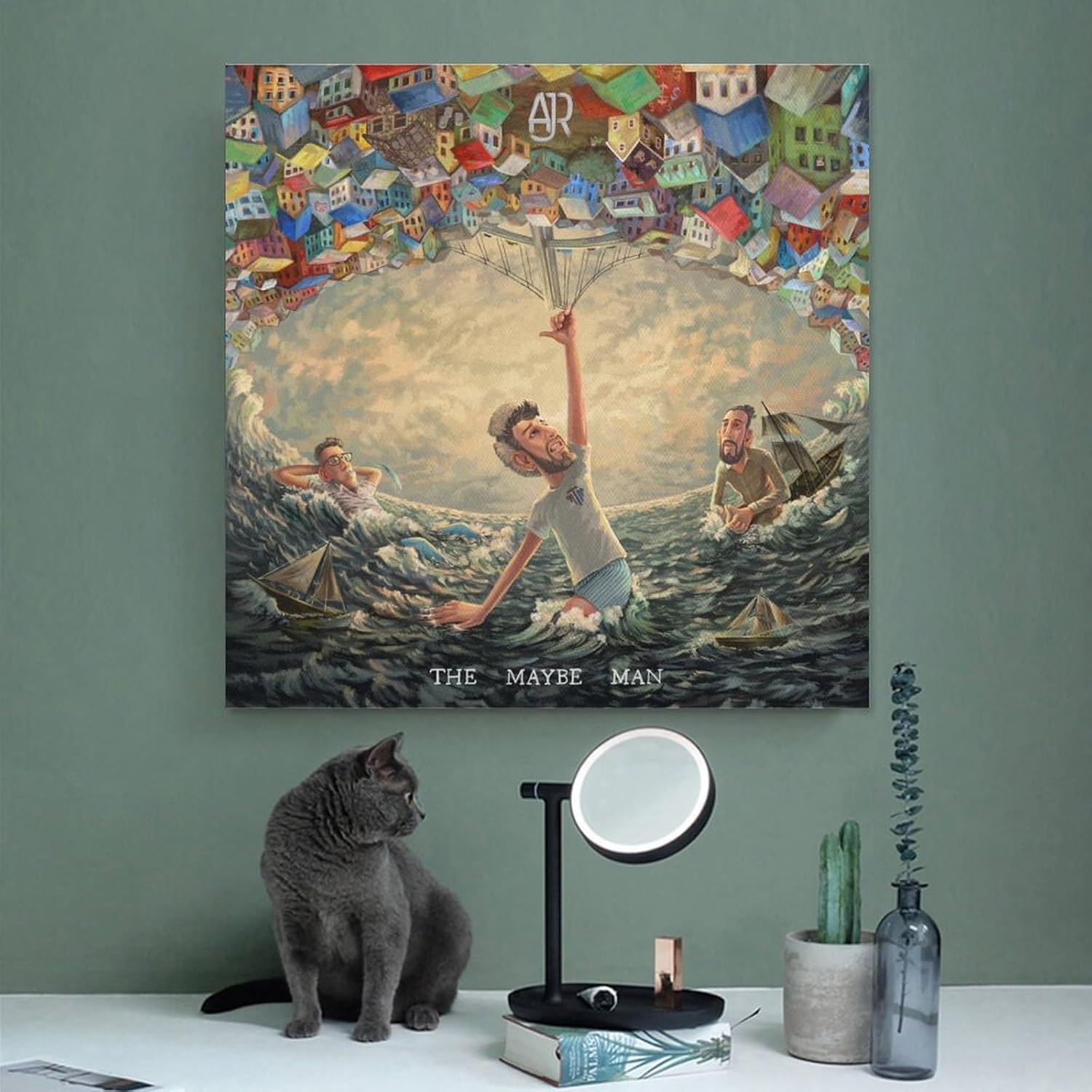 ENZEES AJR – Póster de lienzo con texto en inglés “The Maybe Man” para pared, pintura artística decorativa, sala de estar, dormitorio, regalo, sin