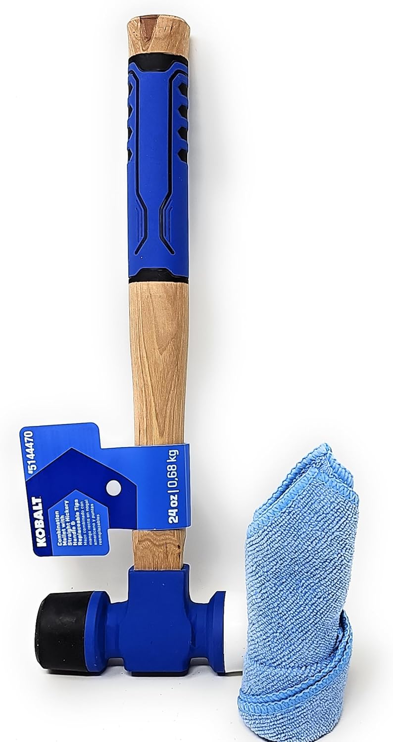 Kobalt – Mazo de goma combinado de 24 onzas y toalla de microfibra