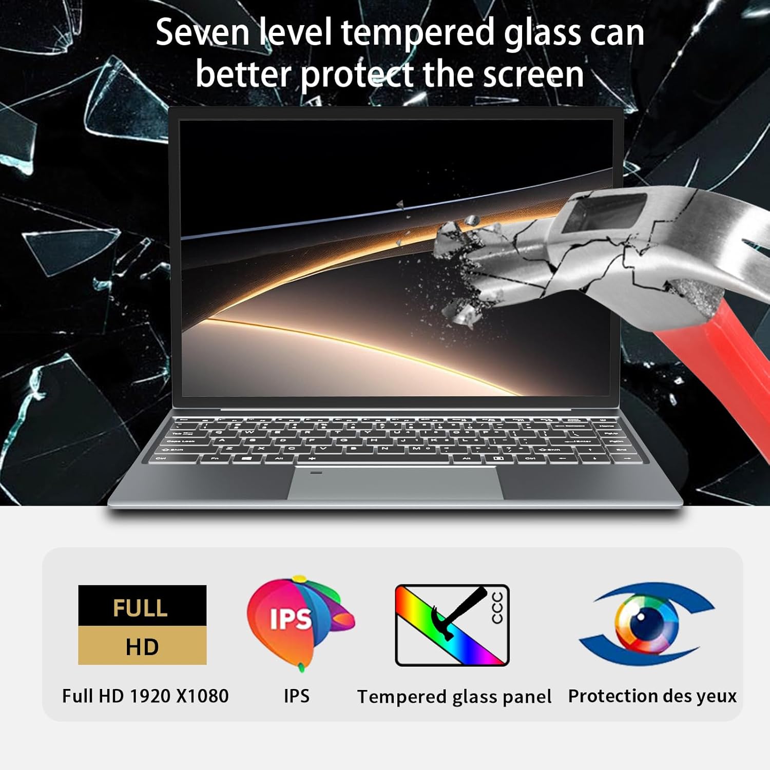 Morostron Laptop con pantalla táctil de 15.6 pulgadas, 16 GB de RAM, 1 TB SSD 1080P FHD, Windows 11 Intel Quad-Core, portátil de metal completo con