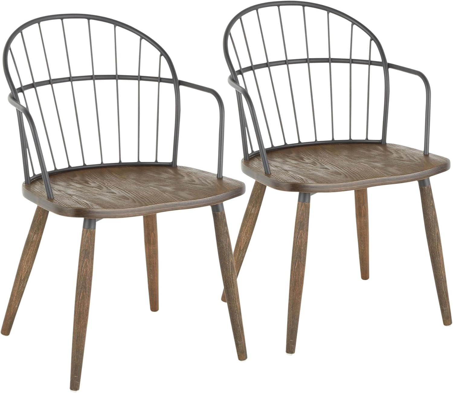 LumiSource Riley – Silla con brazos, sillas de comedor de madera, silla de comedor de granja, sillas de cocina para mesa de comedor