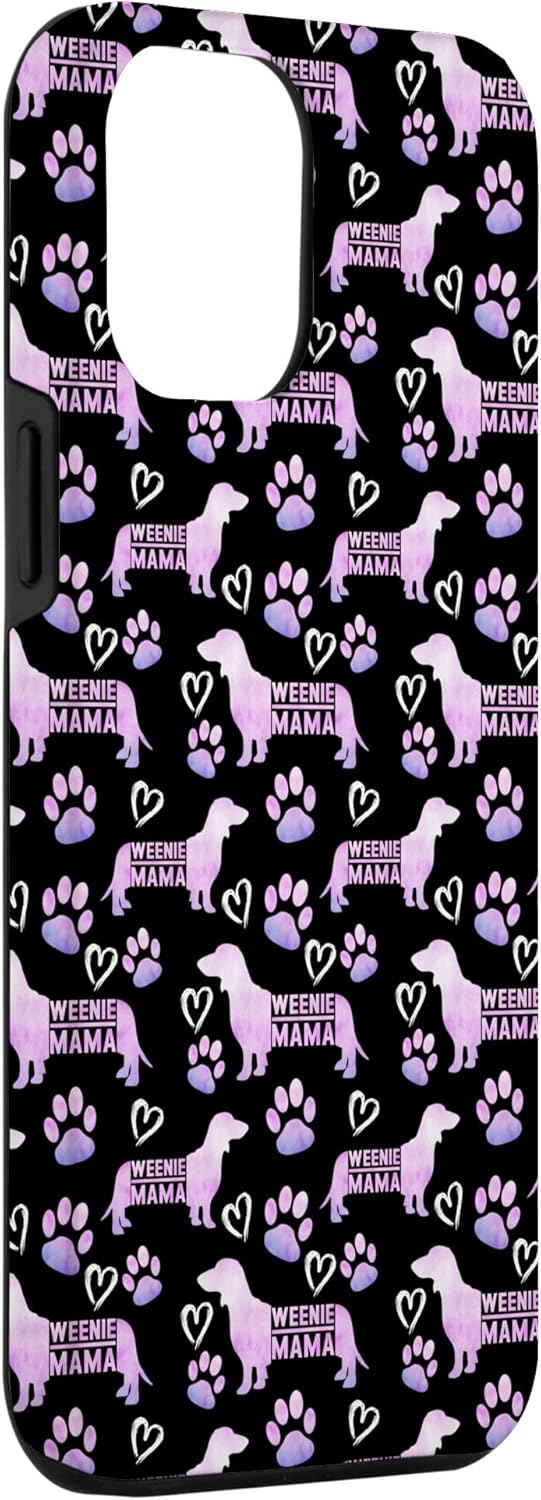 Funda de regalo para iPhone 13 Pro Max Dachshund Mom Weenie Mama Weiner Dog Pink Women