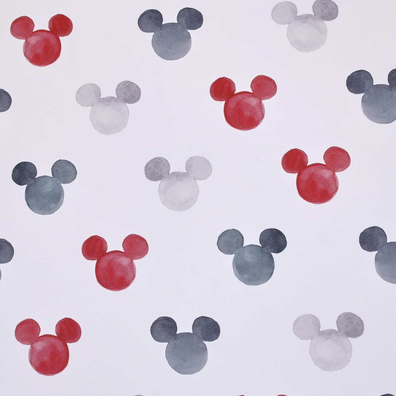 Disney Mickey Mouse – Sábana bajera ajustable para cuna, color negro, blanco, gris y rojo