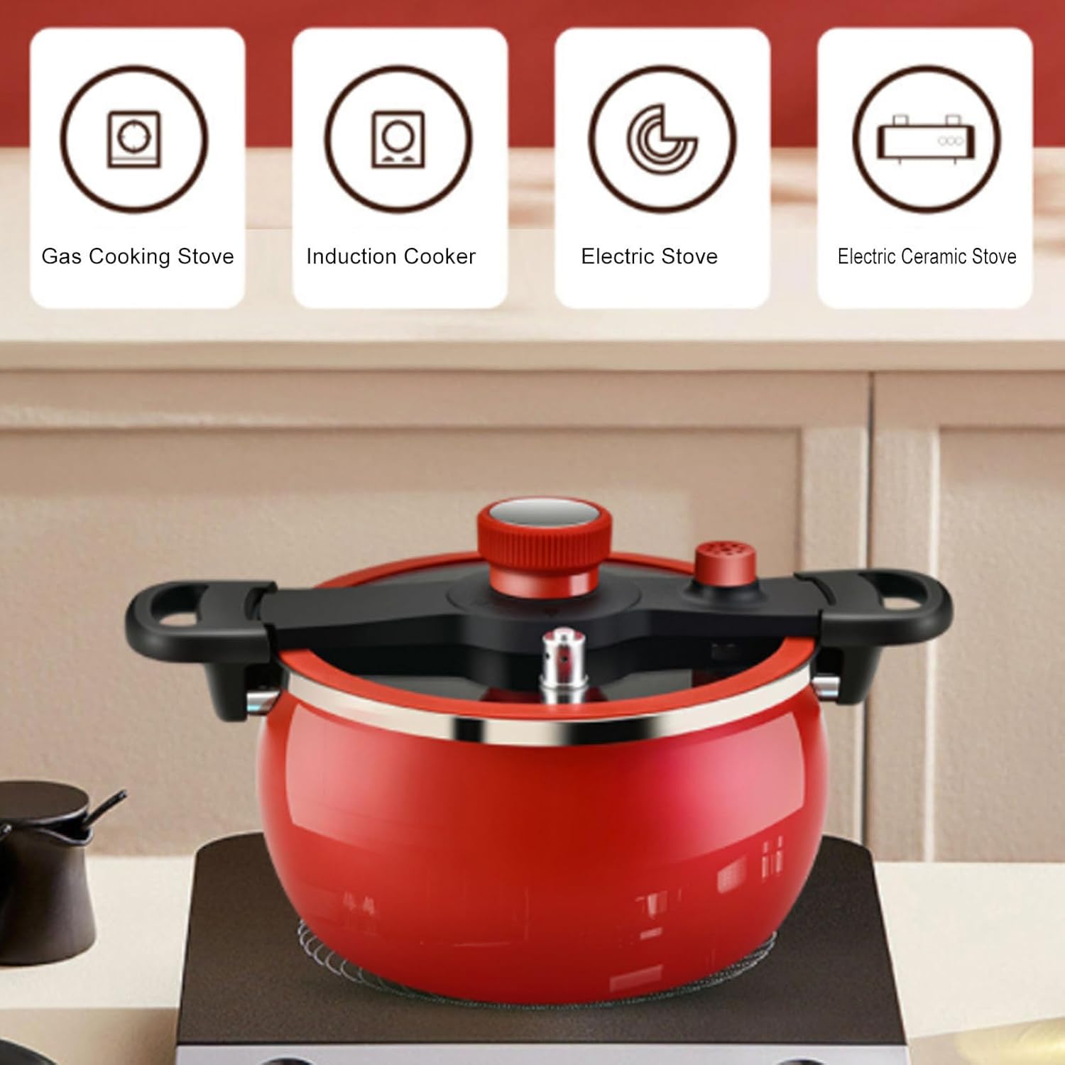 Olla de sopa antiadherente multifuncional de 7 L, olla a presión para microondas, olla saludable para estufa de gas, herramienta de cocina universal