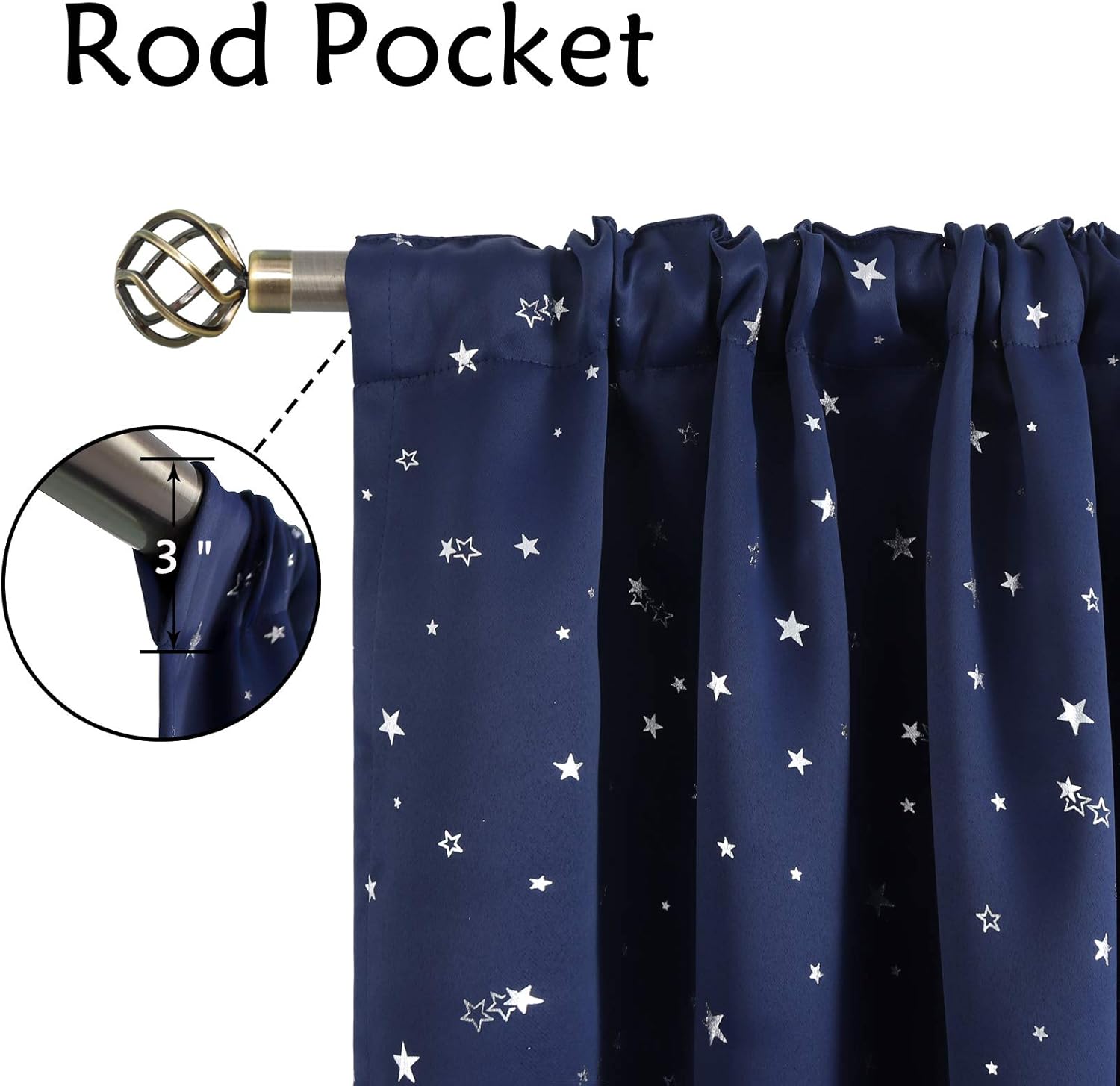 BGment – Cortinas opacas rosas de 84 pulgadas de largo para niños, cortinas térmicas para oscurecer la habitación, con estampado de estrellas