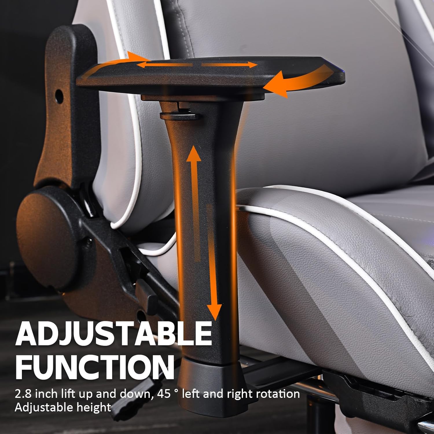 Silla de oficina para juegos con soporte lumbar de masaje, piel sintética, respaldo alto, ajustable, giratoria, con reposapiés, silla de computadora