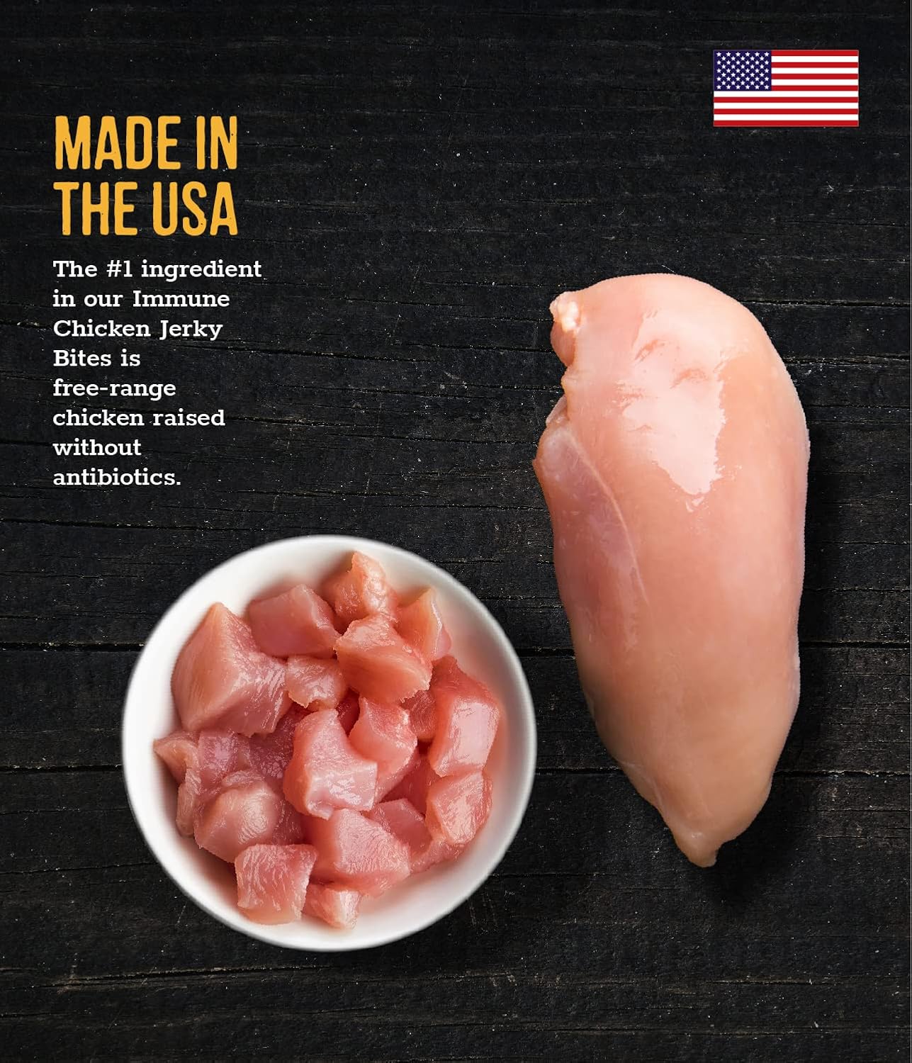 Wholesome Pride Receta de pollo funcional para perros de apoyo inmunológico Jerky Bites Golosinas para perros – 8 oz