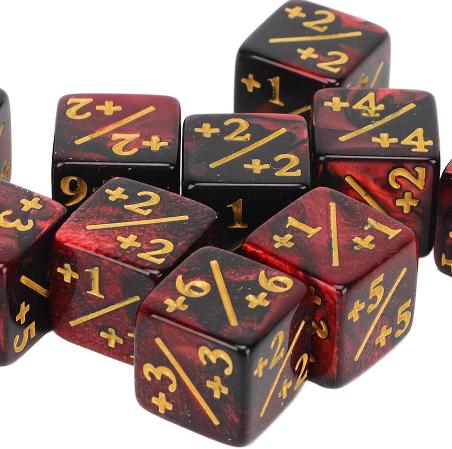 Juego de dados de 10 piezas de 6 caras, juego de dados de juego de rompecabezas de matemáticas de dos colores, accesorios de juego, para enseñanza