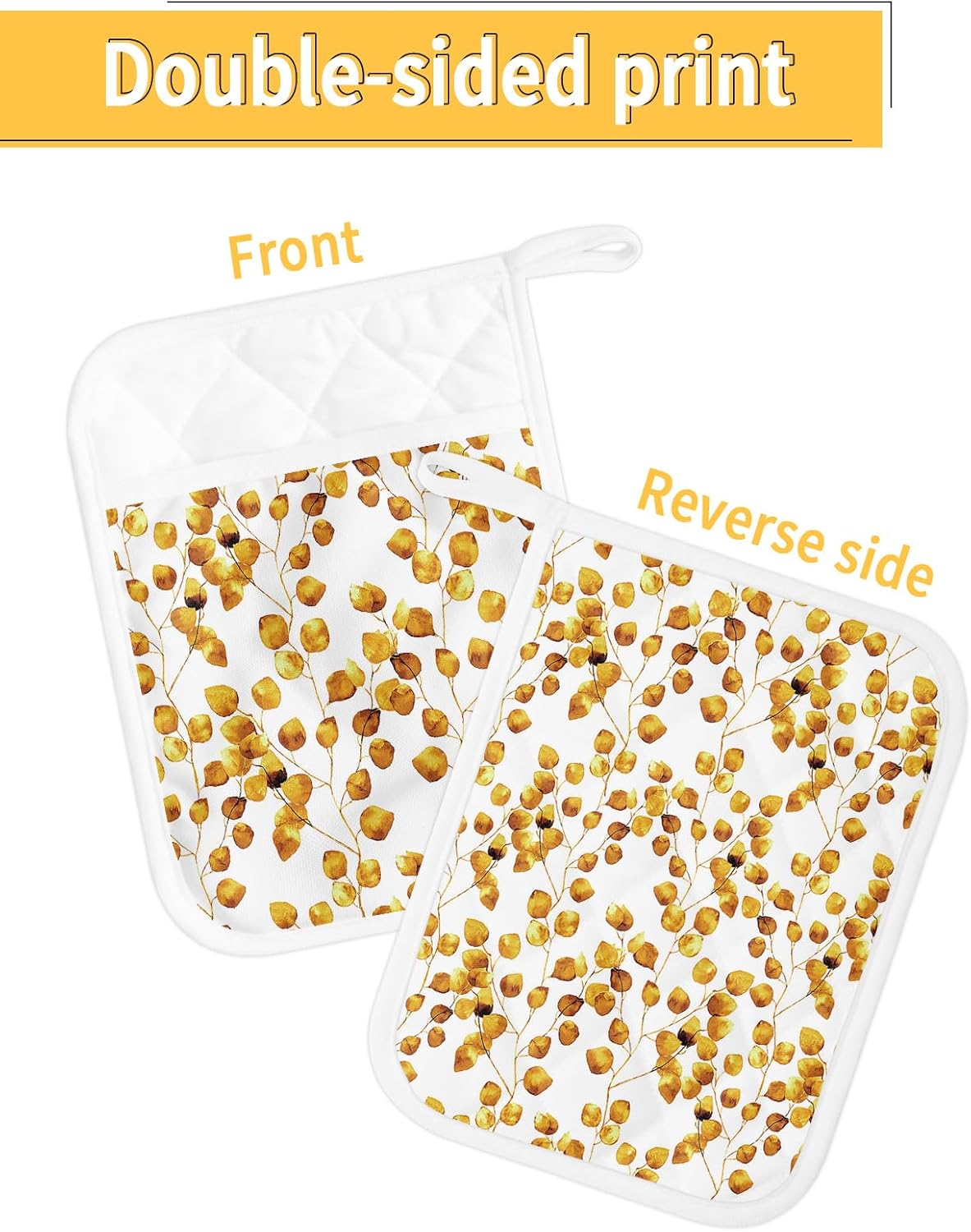 Juego de 5 agarraderas de tela de toalla antideslizantes y aislantes de calor con bolsillo, guantes de horno gruesos para horno, posavasos para