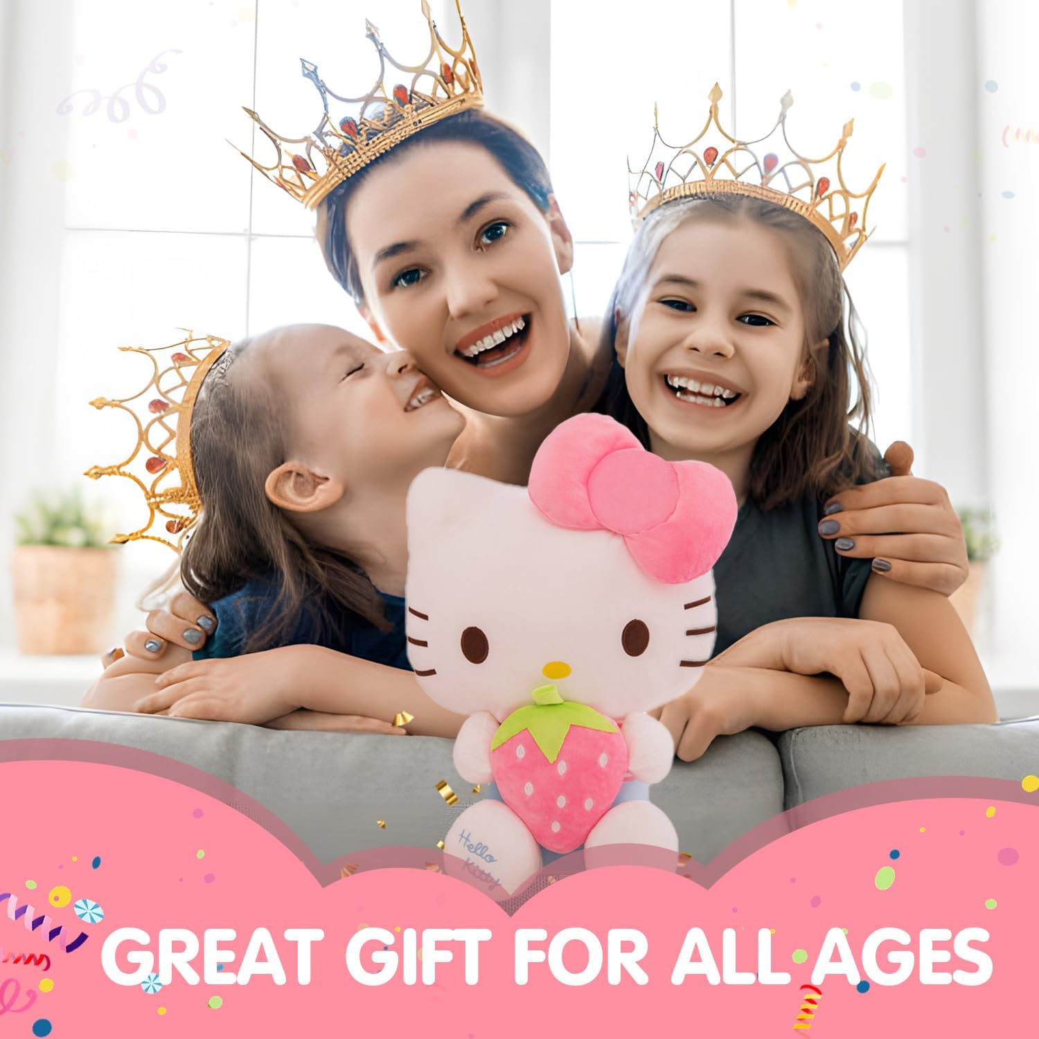 Juguetes de peluche de gatito, figura de almohada de dibujos animados de 15.7 pulgadas, gran regalo para Navidad, Pascua, fiesta de cumpleaños, Año