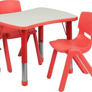 Flash Furniture Emmy 21.875 pulgadas de ancho x 26.625 pulgadas de largo, color rojo, mesa de actividades rectangular de plástico ajustable en Flash Furniture Emmy 21.875 pulgadas de ancho x 26.625 pulgadas de largo, color rojo, mesa de actividades rectangular de plástico ajustable en