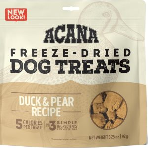 ACANA Singles – Golosinas liofilizadas para perros, receta de pato y pera sin granos de ingredientes limitados, 3.25 onzas ACANA Singles – Golosinas liofilizadas para perros, receta de pato y pera sin granos de ingredientes limitados, 3.25 onzas