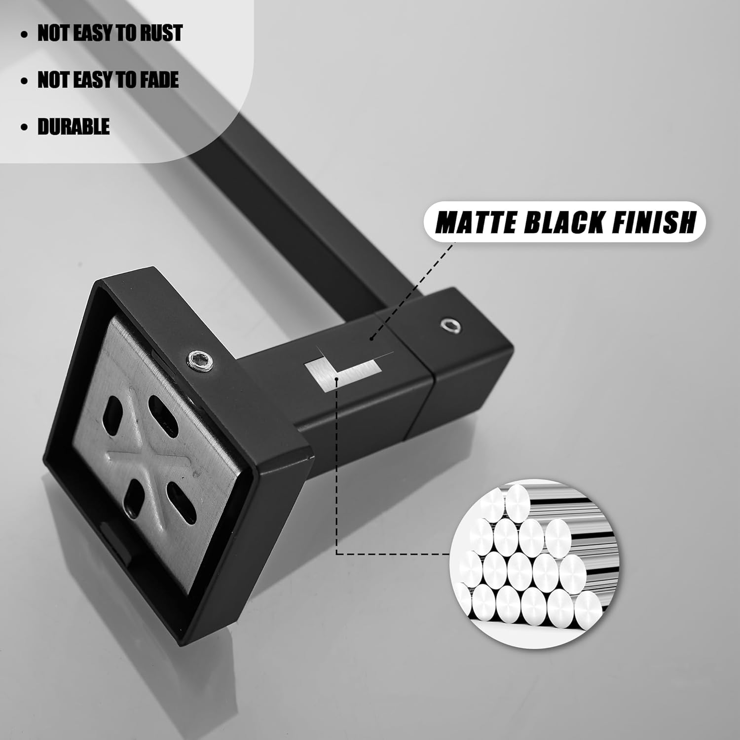 Soporte de papel higiénico negro, moderno soporte para toallas para pared de baño, soporte para toallas de papel higiénico negro mate, soporte para
