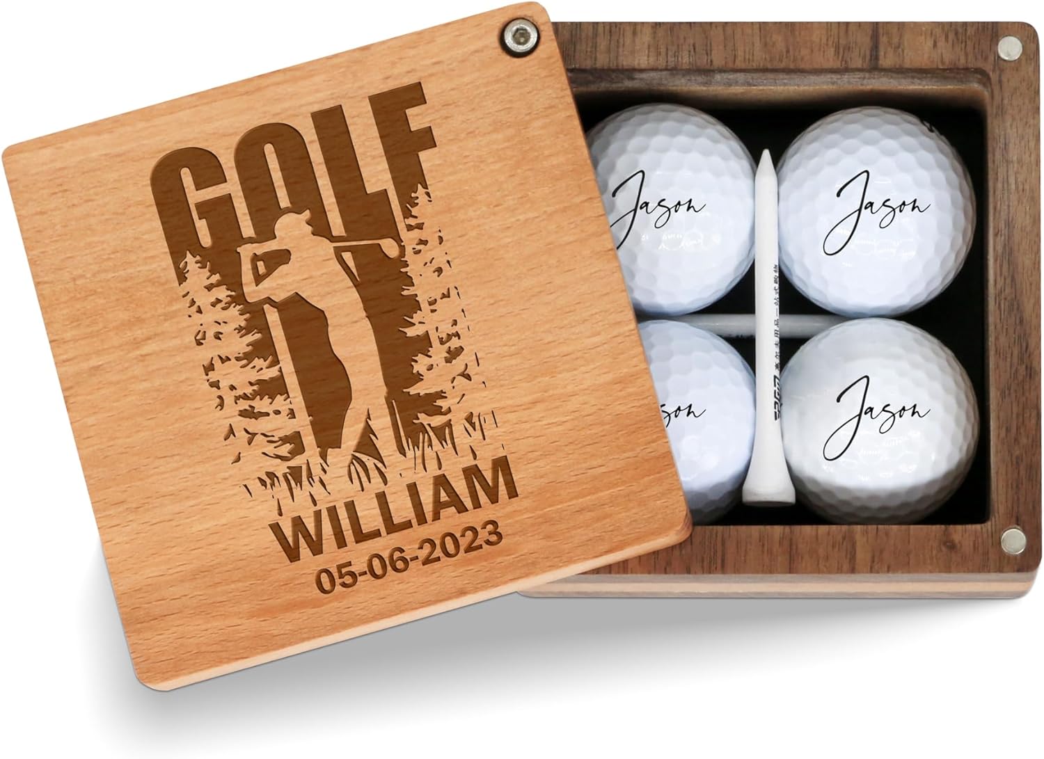 Juego de regalo de golf personalizado para papá, regalo de San Valentín personalizado para hombre, caja de golf grabada, regalos de bisabuelos,