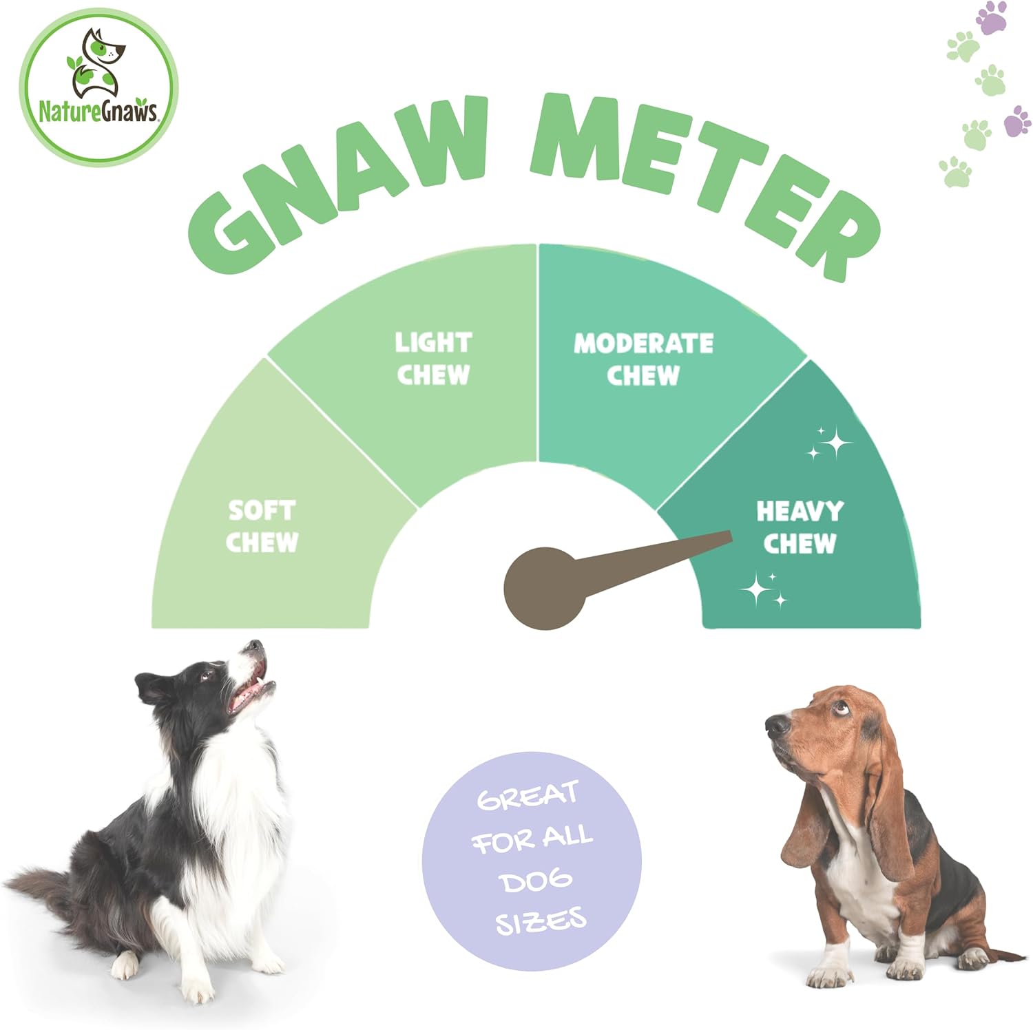 Nature Gnaws Tendones de carne de Estados Unidos para perros, masticables dentales naturales de un solo ingrediente, golosinas para perros de larga