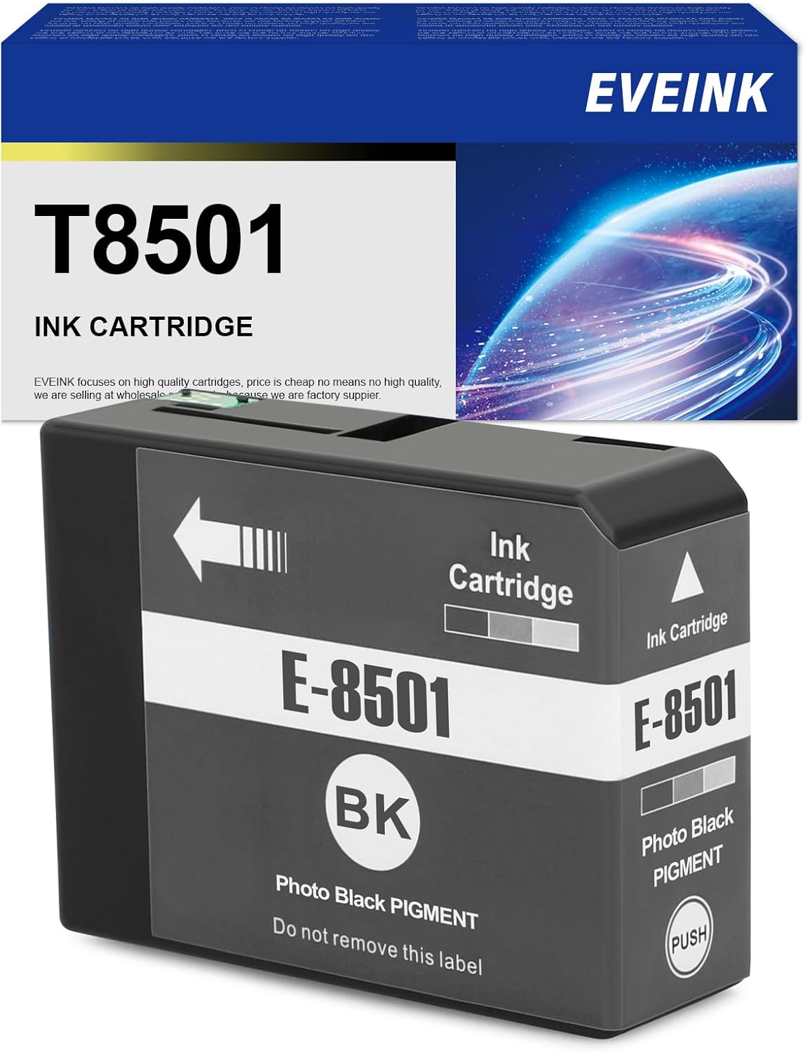 T850 Cartucho de tinta remanufacturado T8501 Cartucho de tinta negro fotográfico de repuesto para impresora EPS0N Surecolor P800 (1 paquete, negro