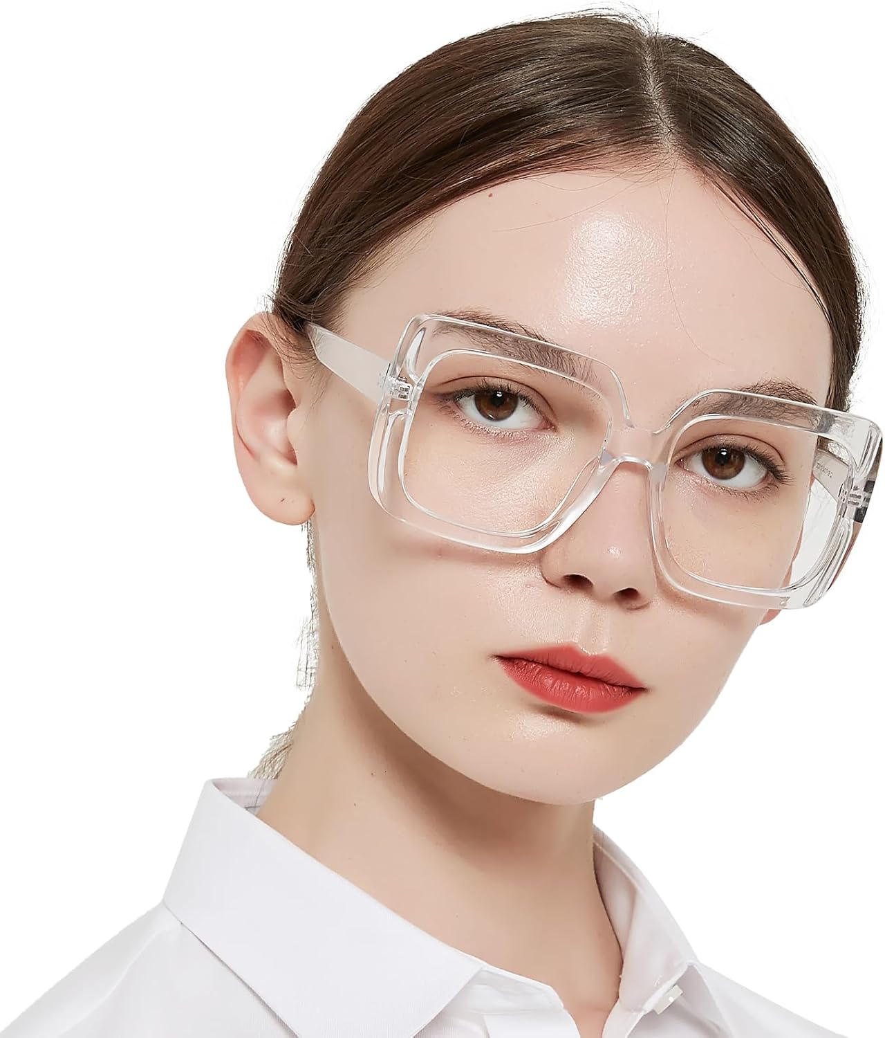 OCCI CHIARI Lentes de lectura grandes limpios para mujer, lectores nerd 2.5x(1.0 1.25 1.5 1.75 2.0 2.25 2.5 2.75 3.0 3.5 4.0 5.0 6.0)