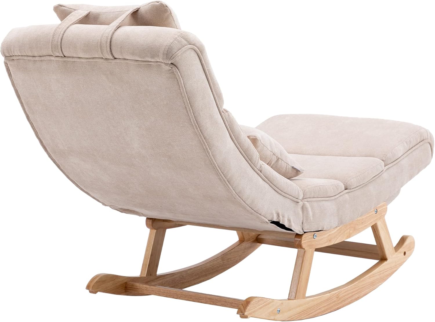 ZJIAH Mecedora chaise Lounge para interiores, moderna tapizada con acento reclinable con almohada y reposapiés, silla mecedora mecedora para sala de