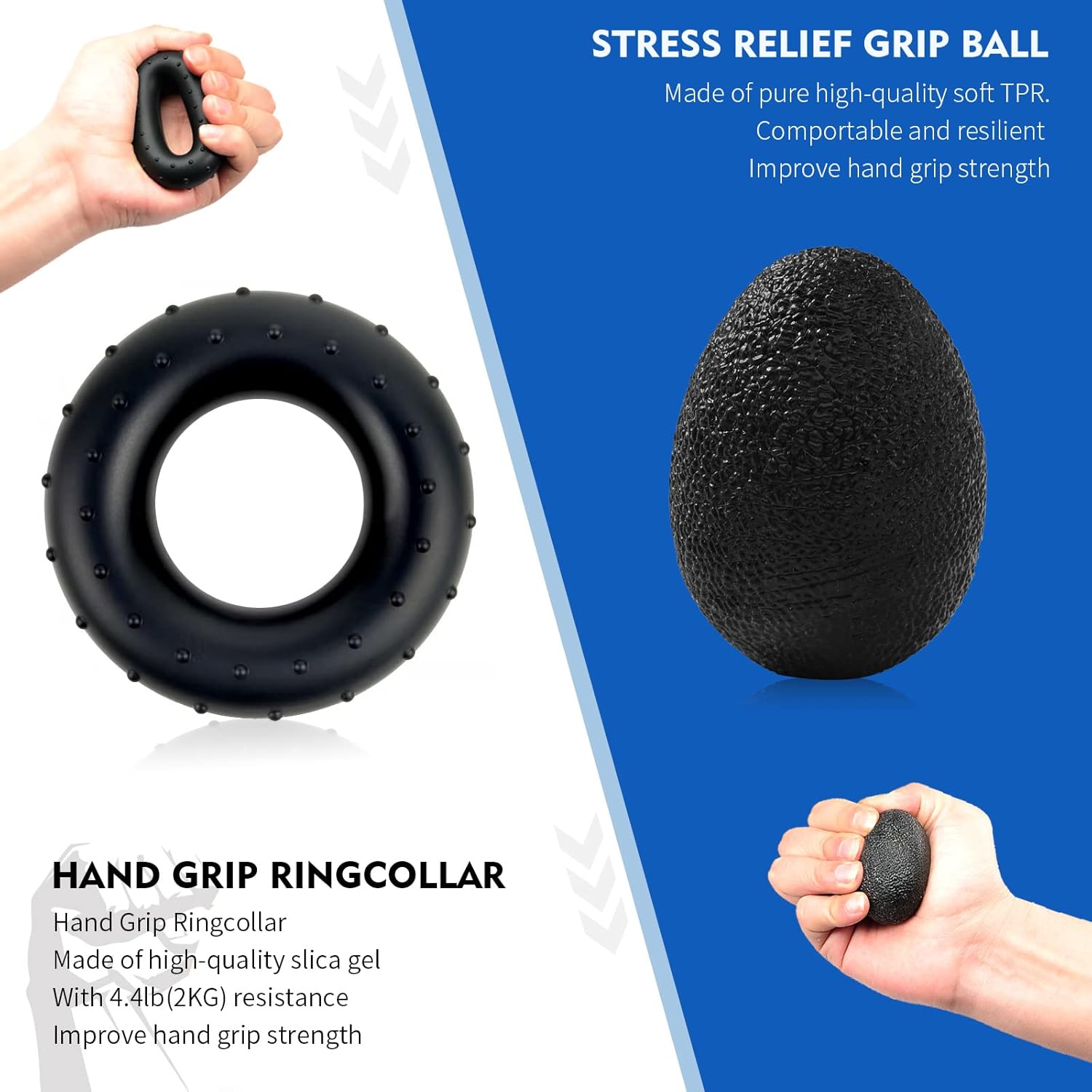 SOUFORCE Kit de fortalecimiento de agarre de mano (paquete de 7), entrenador de fuerza de agarre ajustable, entrenador de entrenamiento de