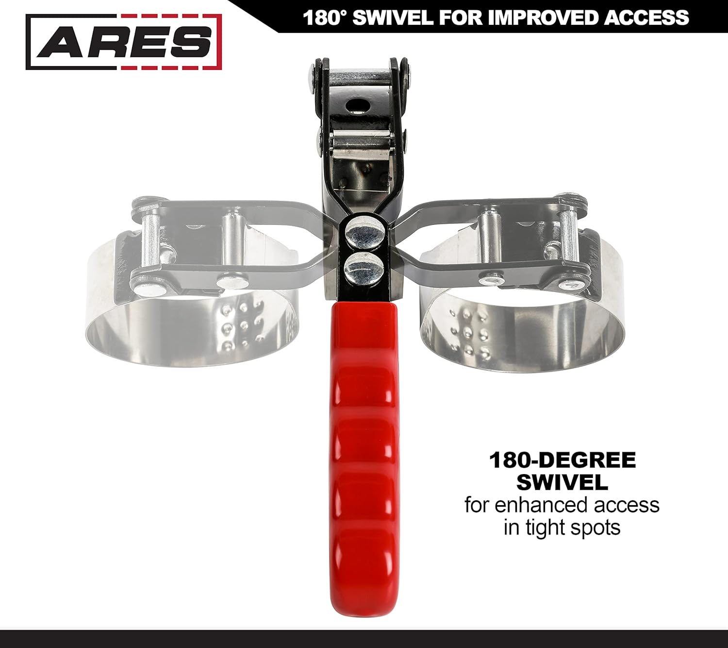 ARES 56065 – Juego de 4 llaves giratorias para filtro de aceite con bolsa de almacenamiento  Llaves de 2 34 pulgadas a 5 14 pulgadas (2.756 in a