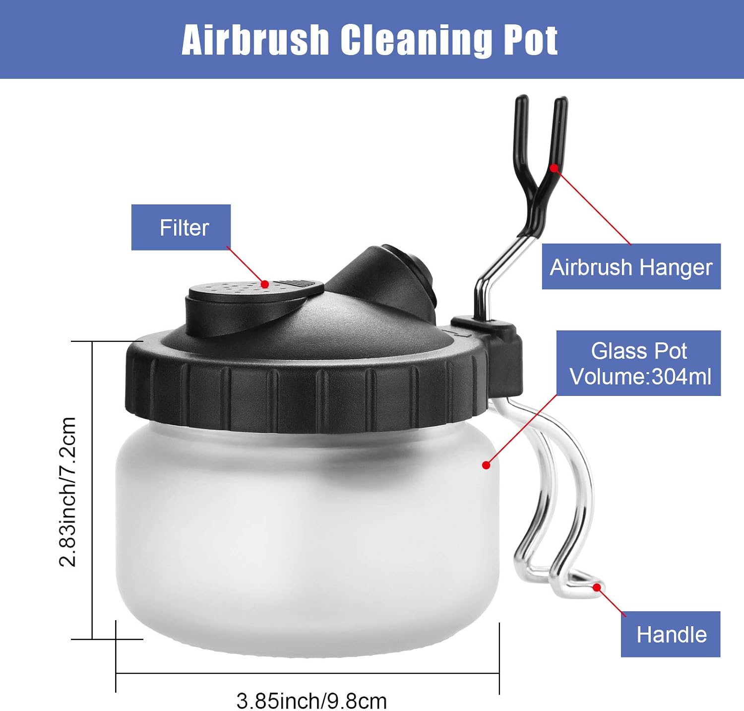 AGPTEK Kit de limpieza de aerógrafo de vidrio con aguja de limpieza, filtros de aerógrafo, aguja de raspador, aguja de limpieza y cepillos de tubo