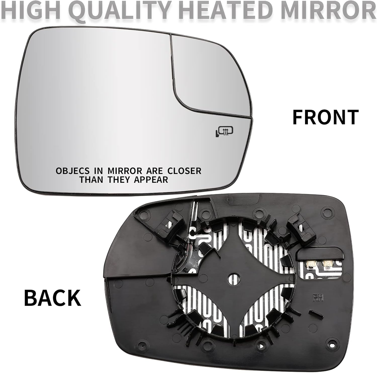 Espejo lateral del pasajero de repuesto para Ford Edge 2015 2016 2017 2018 – Espejo convexo, espejo retrovisor derecho con calefacción eléctrica