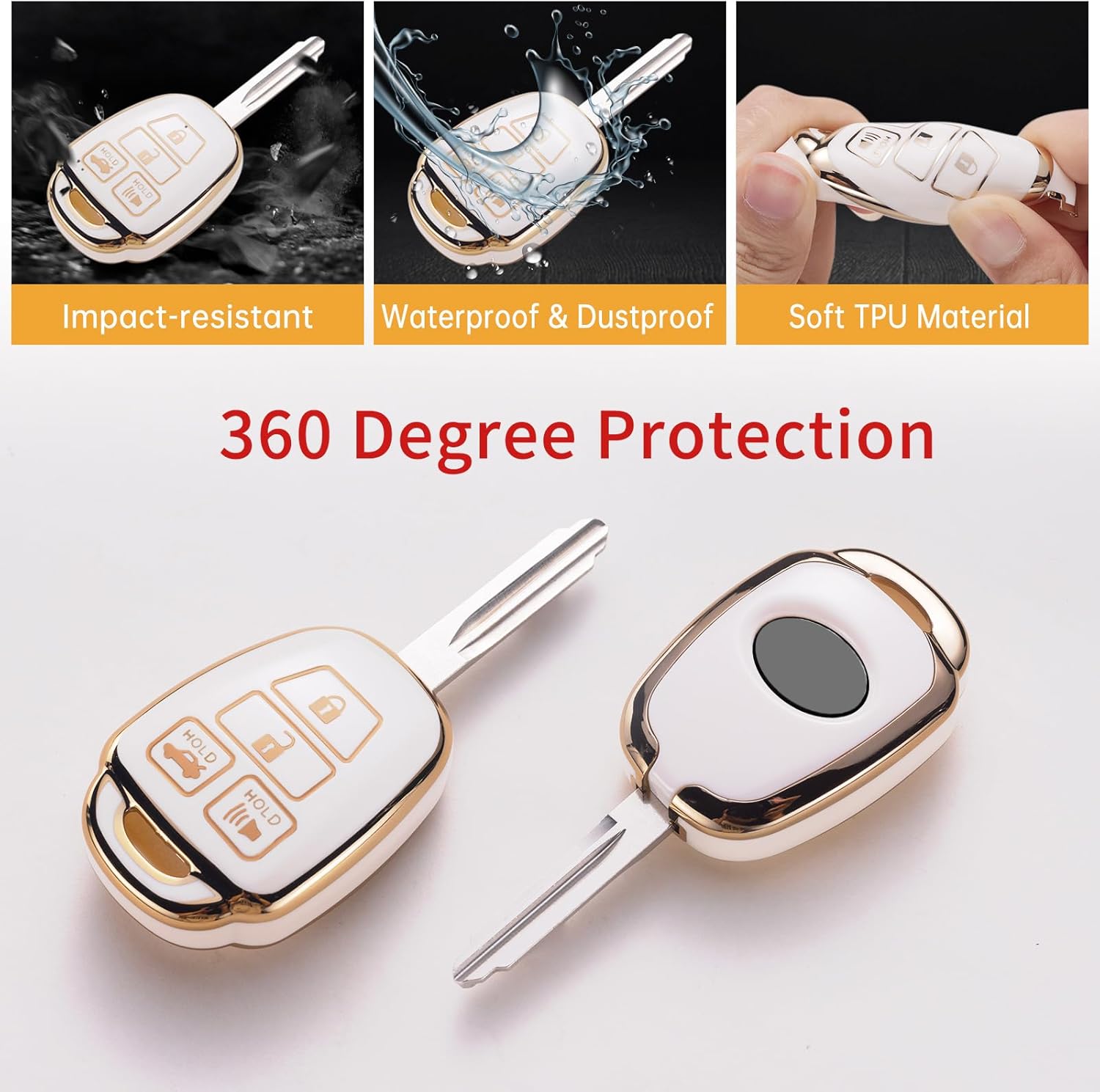 Gematay Funda para llavero Toyota compatible con Corolla 2014 2015 2016 2017 2018 2019 Camry 2014-2017 Tacoma 2016-2018 Smart Key Protector