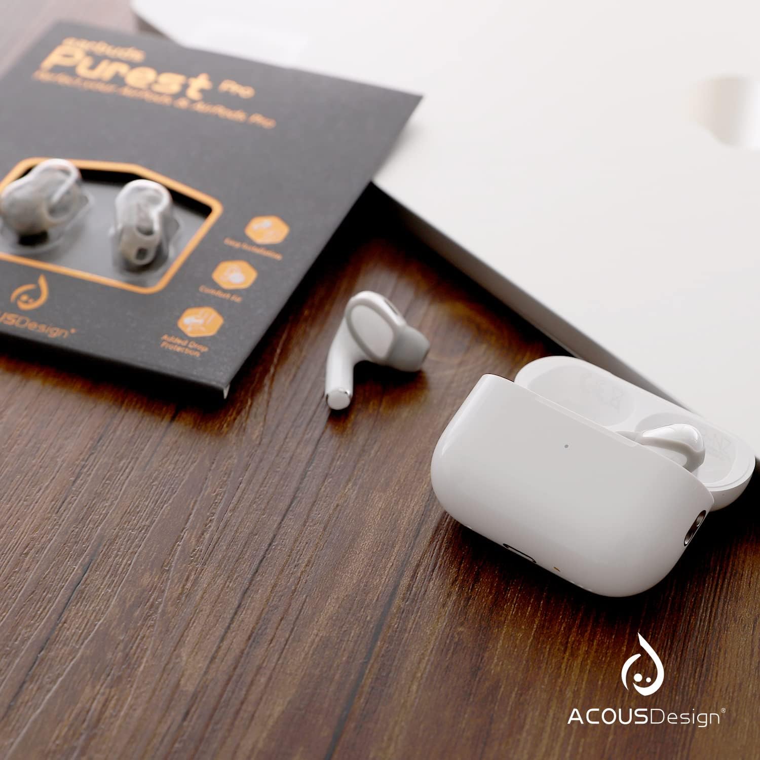 ACOUS Design Purest Pro – Fundas de silicona antideslizantes para audífonos deportivos de repuesto para mejorar la calidad de sonido, compatible con