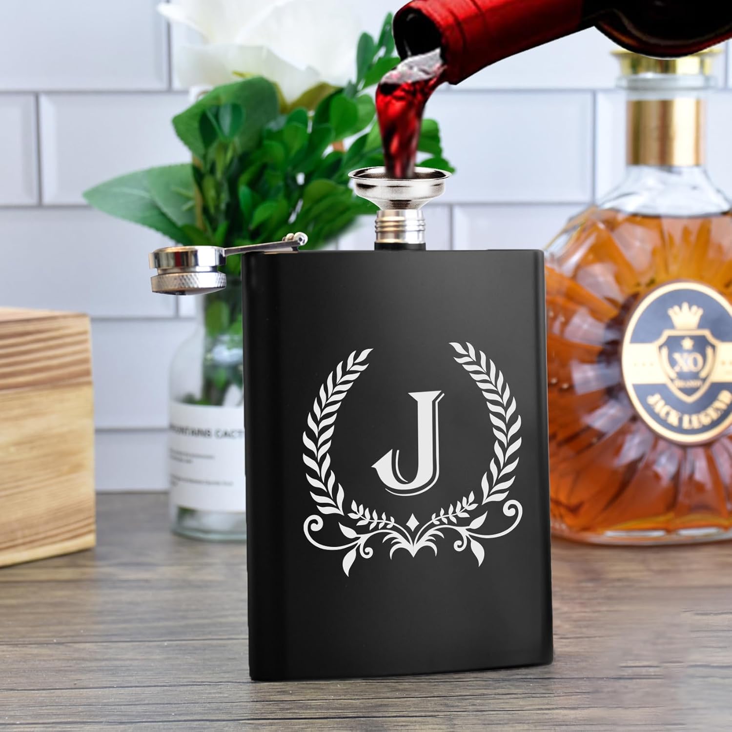 ELEGANTPARK Regalos personalizados para hombres, padrinos de boda, regalos iniciales con monograma para hermano, novio, boda, cumpleaños, Navidad,