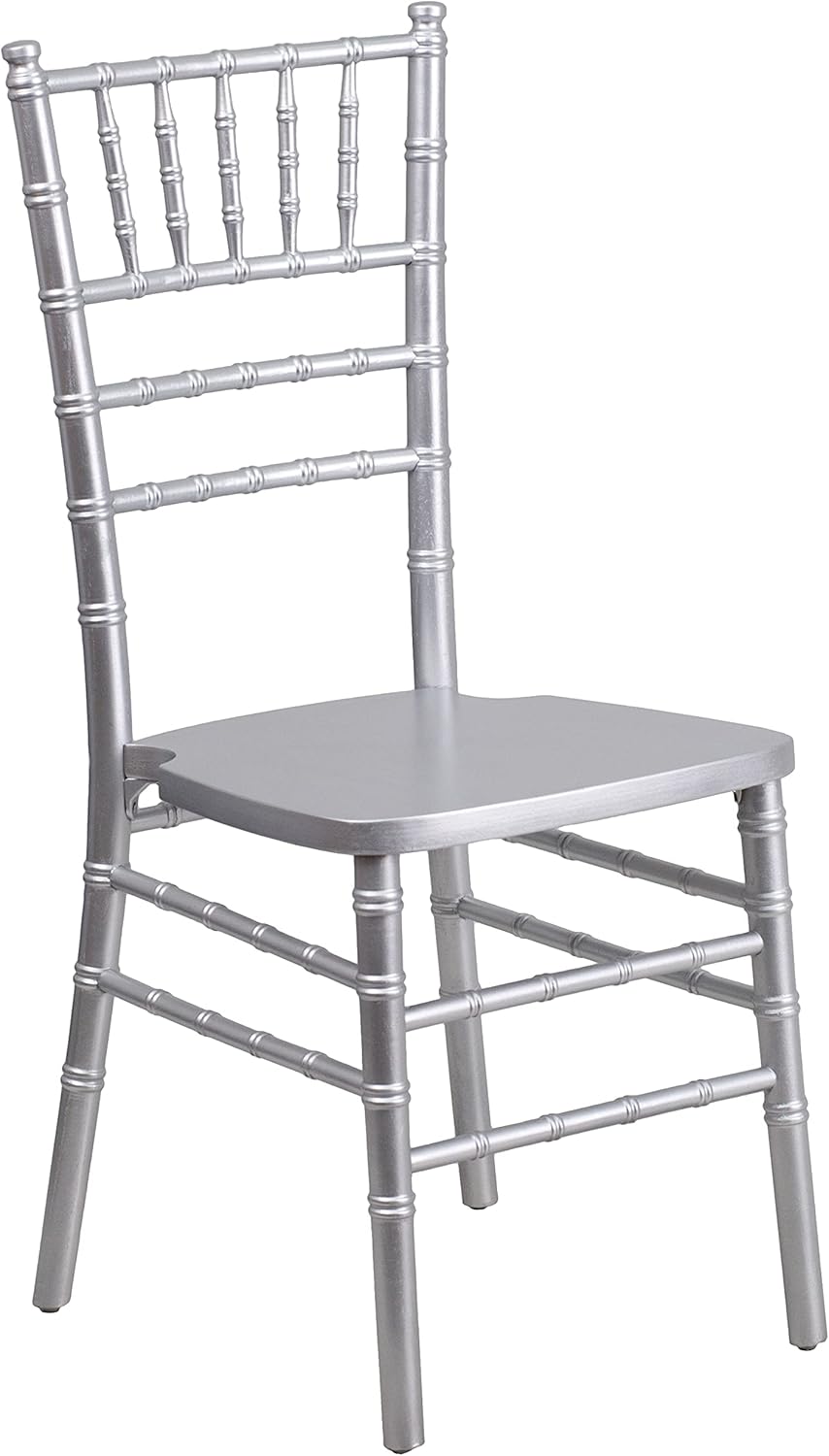 A Line Furniture Paradise Wood Chiavari – Juego de 2 sillas plateadas