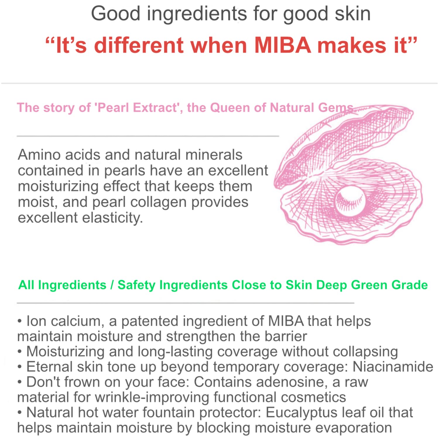 MIBA Cojín doble de base de calcio ion. Aplica mineral. Mantiene el maquillaje limpio incluso después de varias capas. Incluye 2 bocanadas de gran