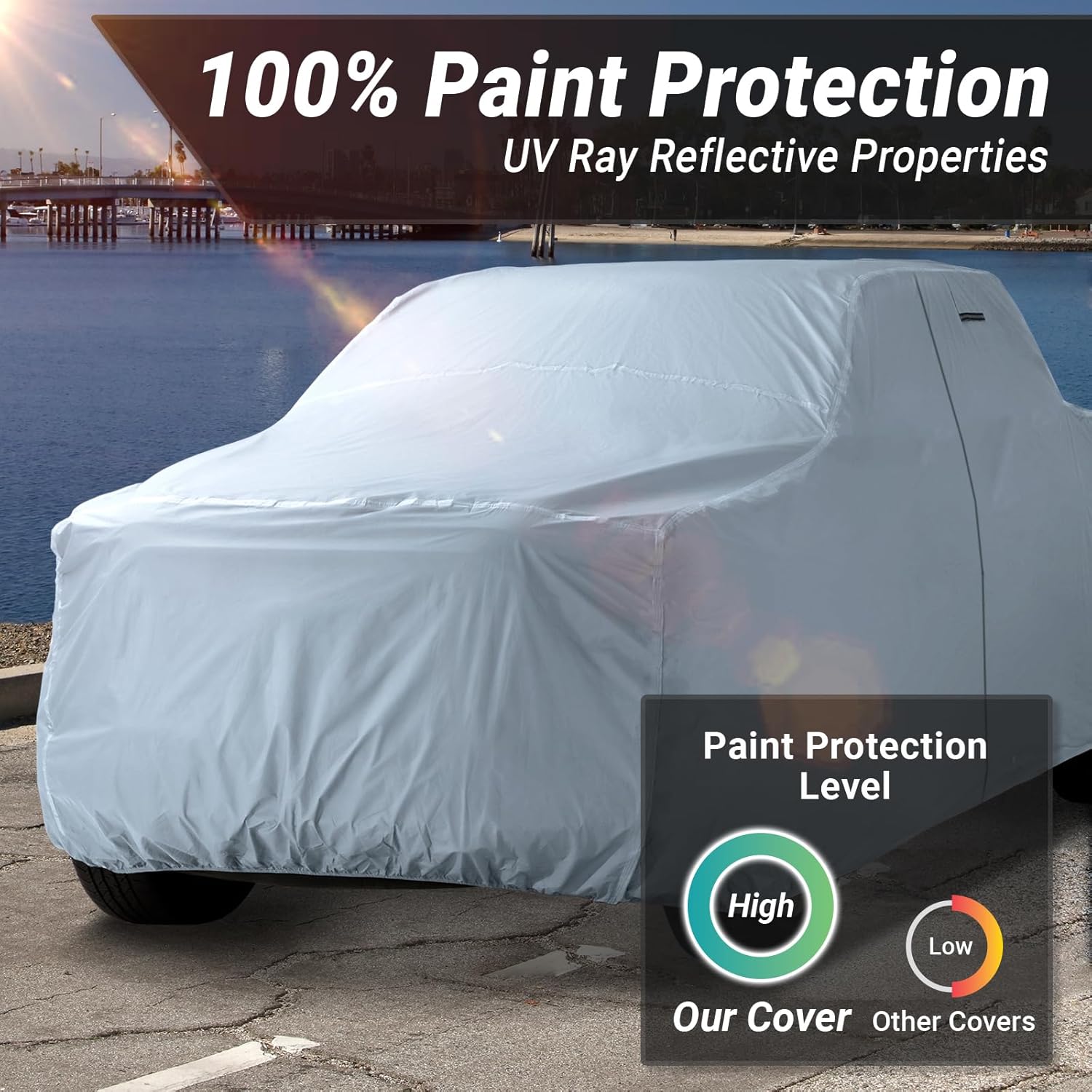 iCarCover Funda prémium para camioneta Ford F-250 1973-1986 Regular Cab de 8 pies de largo, impermeable, para todo tipo de clima, lluvia, nieve, UV,