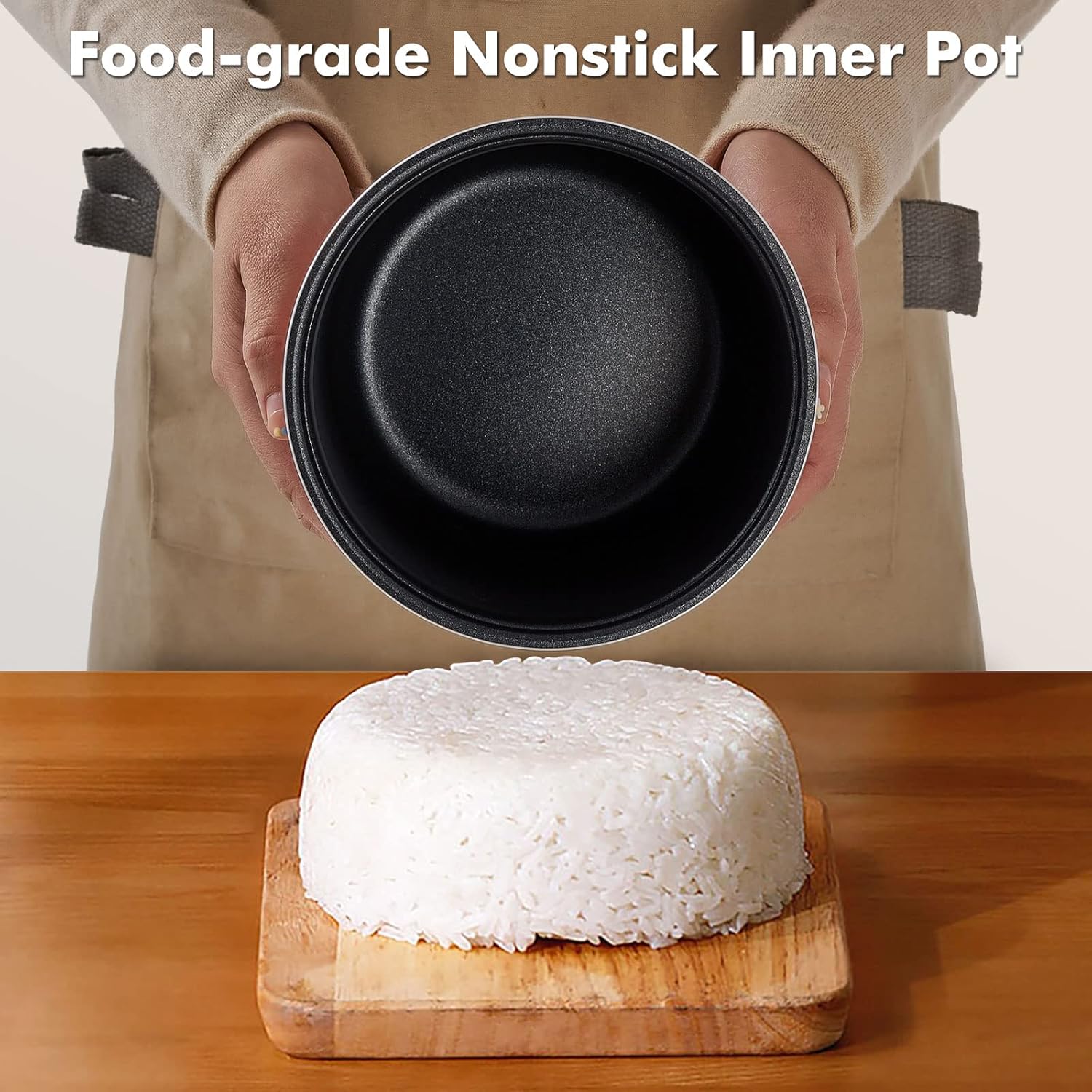 CHACEEF Mini olla arrocera de 2 tazas sin cocinar, olla arrocera de 1.2L pequeña con olla antiadherente, olla arrocera pequeña con función de un