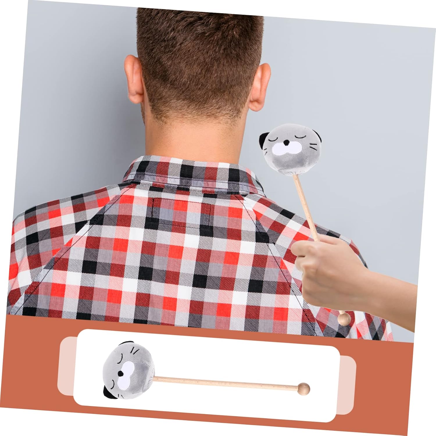 Toyvian Hammerback Masaje Rodillo Muscular Stick Back Scratcher Silicona Regalo de Jubilación Golpe Martillo Trigger Back Loción Aplicador Cuello